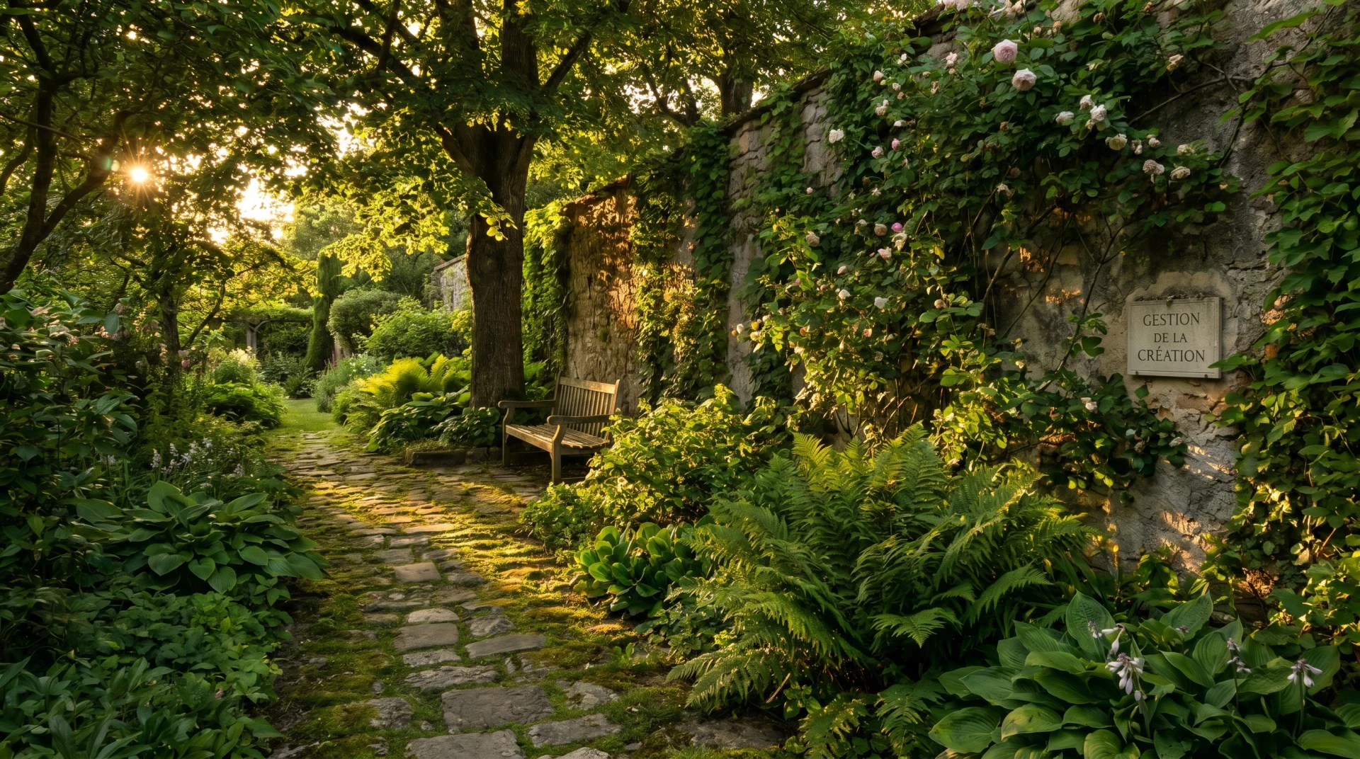 Courbe végétale abstraite, symbole du monde compris comme jardin confié.