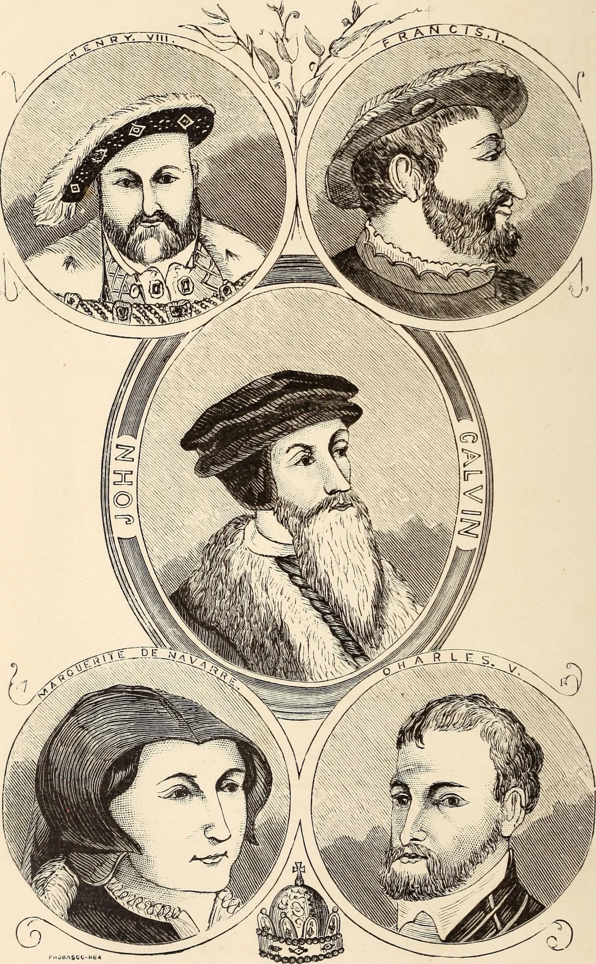Deux portraits stylisés côte à côte, symbole de la continuité et des divergences entre Luther et Calvin dans la Réforme.